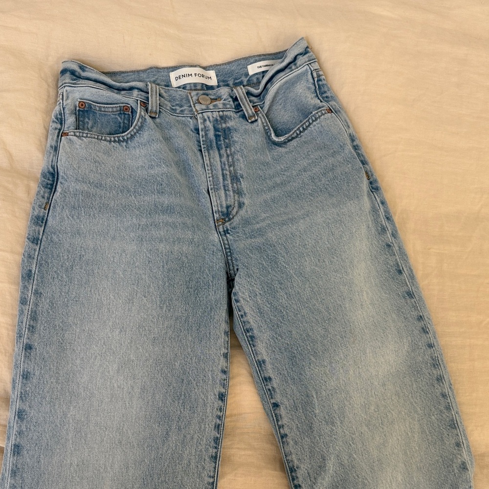 Denim Forum The Farrah Hi-rise Wide Jean
